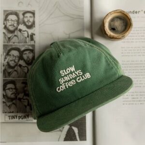 Green Slow Sundays Coffee Club 5 Panel Cap